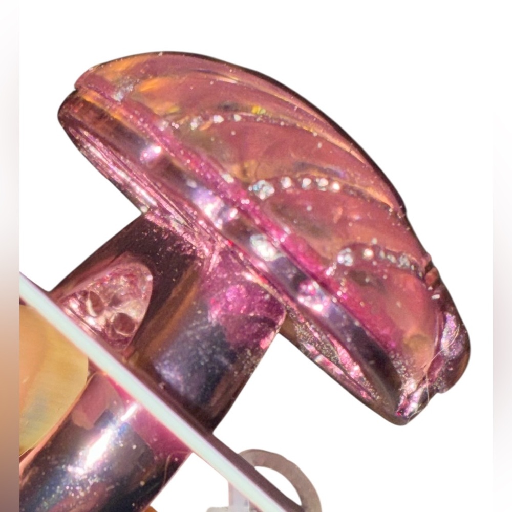 BETSEY JOHNSON Mermaid Jewels Glittering Pale Pink & Silver Stretch Ring NEW NWT - Picture 3 of 9